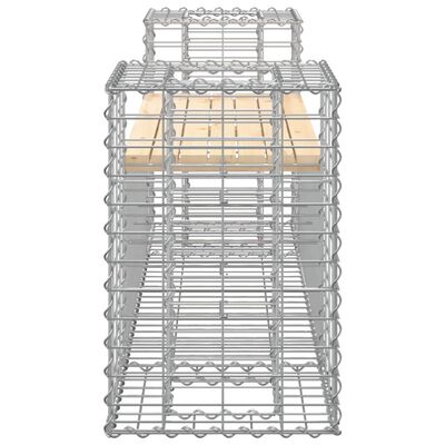 vidaXL Gartenbank aus Gabionen 183x41x60,5 cm Massivholz Kiefer