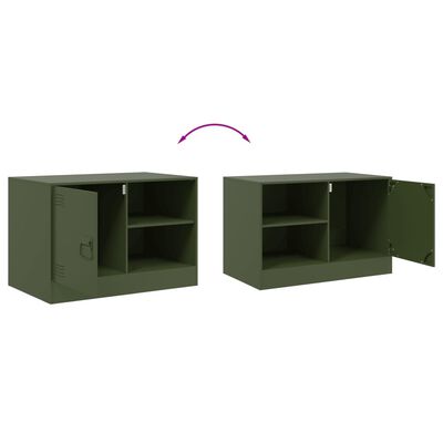 vidaXL TV-Schrank Olivgrün 67x39x44 cm Stahl