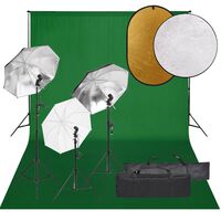 vidaXL Fotostudio-Set mit Beleuchtung, Hintergrund und Reflektor