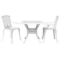 vidaXL 3-tlg. Bistro-Set Weiß Aluminiumguss