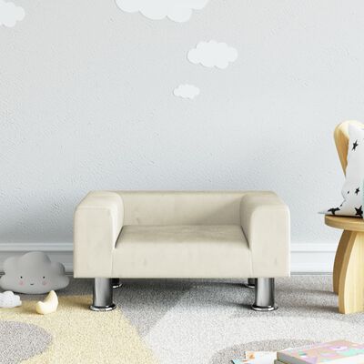 vidaXL Kindersofa Creme 50x40x26,5 cm Samt