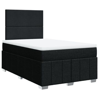 vidaXL Boxspringbett mit Matratze Schwarz 120x200 cm Stoff