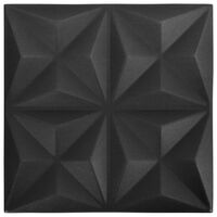 vidaXL 3D-Wandpaneele 12 Stk. 50x50 cm Origami Schwarz 3 m²