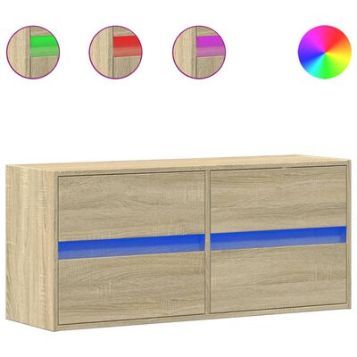 vidaXL TV-Wandschrank mit LED-Beleuchtung Sonoma-Eiche 100x31x45 cm