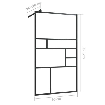 vidaXL Duschwand für Begehbare Dusche mit Klarem ESG Glas 90x195 cm