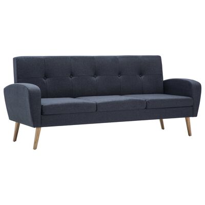 vidaXL Sofa 3-Sitzer Stoff Dunkelgrau