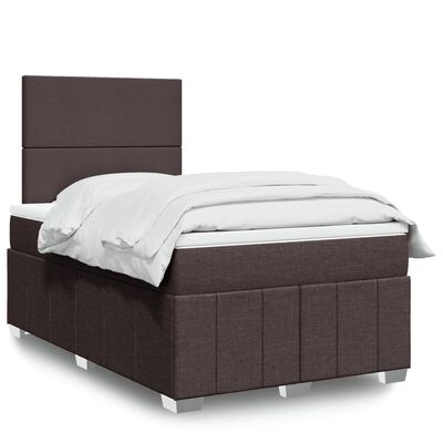 vidaXL Boxspringbett mit Matratze Dunkelbraun 120x190 cm Stoff