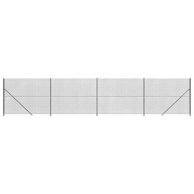 vidaXL Maschendrahtzaun mit Bodenflansch Anthrazit 1,4x10 m