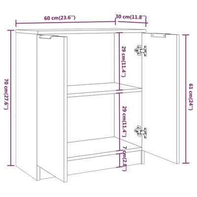 vidaXL 3-tlg. Sideboard Sonoma Eiche-Optik Holzwerkstoff