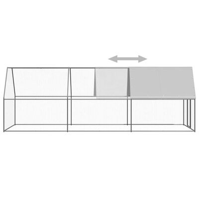 vidaXL Hühnerkäfig 2x6x2 m Verzinkter Stahl