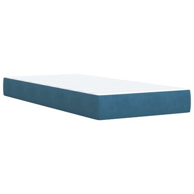 vidaXL Boxspringbett mit Matratze Dunkelblau 90x190 cm Samt