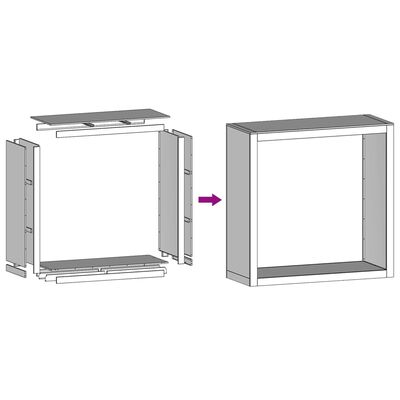 vidaXL Brennholzregal Anthrazit 100x40x100 cm Stahl