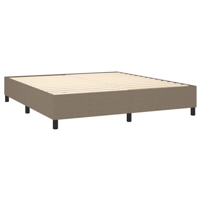 vidaXL Boxspringbett mit Matratze & LED Taupe 180x200 cm Stoff