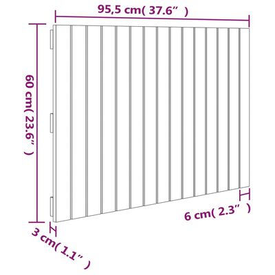 vidaXL Wand-Kopfteil Weiß 95,5x3x60 cm Massivholz Kiefer