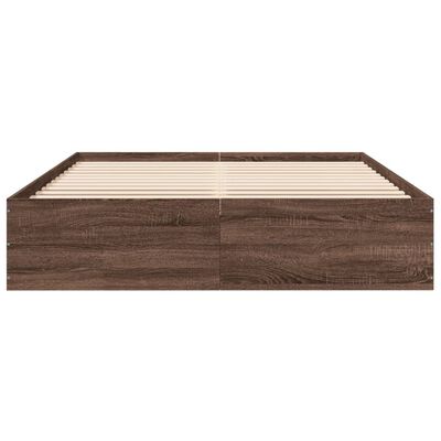 vidaXL Bettgestell Braun Eichen-Optik 150x200 cm Holzwerkstoff