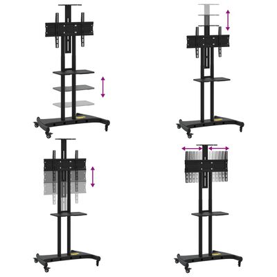 vidaXL TV-Ständer auf Rollen 32-70 Zoll Max VESA 600x400 60kg