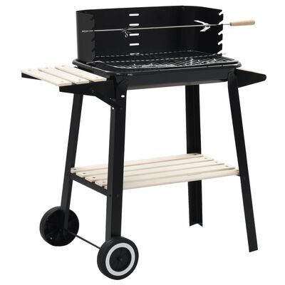 vidaXL Holzkohlegrill Standgrill mit Rädern