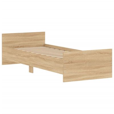 vidaXL Bettgestell ohne Matratze Sonoma-Eiche 75x190 cm Holzwerkstoff