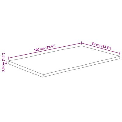 vidaXL Tischplatte mit Baumkante 100x60x3,8 cm Massivholz Mango