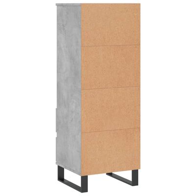 vidaXL Highboard Betongrau 40x36x110 cm Holzwerkstoff