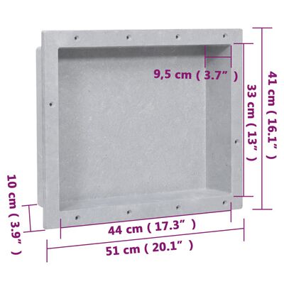 vidaXL Duschnische Mattgrau 41x51x10 cm