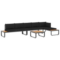 vidaXL 4-tlg. Garten-Ecksofa-Set mit Auflagen Aluminium und WPC