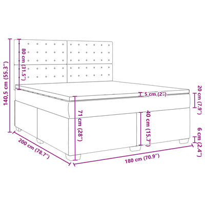 vidaXL Boxspringbett mit Matratze Blau 180x200 cm Stoff