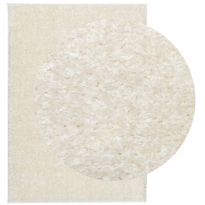 vidaXL Teppich ISTAN Hochflor Glänzend Creme 120x170 cm