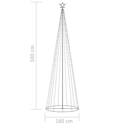 vidaXL Weihnachtsbaum in Kegelform 752 LEDs Bunt 160x500 cm