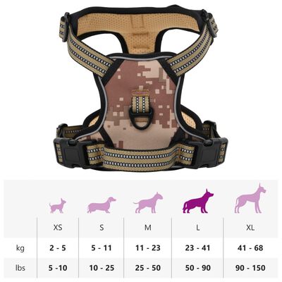 vidaXL Hundegeschirr mit Leine & Halsband Verstellbar Camouflage L