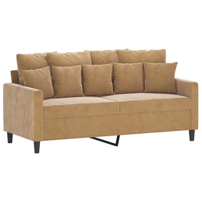 vidaXL 2-Sitzer-Sofa Braun 140 cm Samt