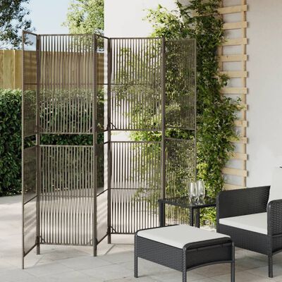 vidaXL Paravent 6-tlg. Grau Poly Rattan