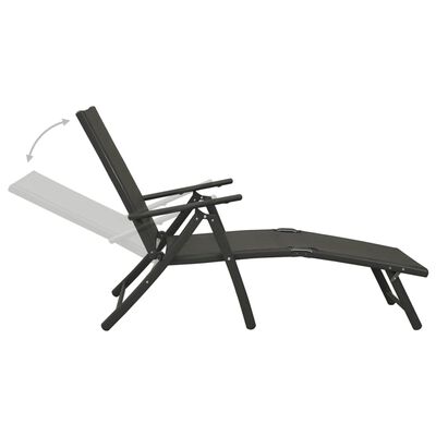 vidaXL 3-tlg. Garten-Lounge-Set Textilene und Aluminium Schwarz