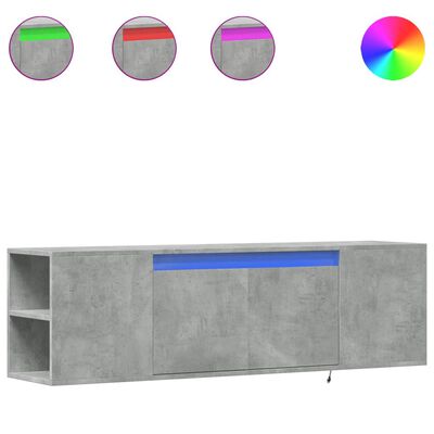 vidaXL TV-Wandschrank mit LED-Beleuchtung Betongrau 135x31x39,5 cm