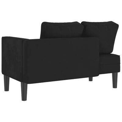 vidaXL Chaiselongue mit Kissen Schwarz Samt