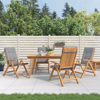 vidaXL Gartenstühle mit Kissen 4 Stk. Massivholz Teak