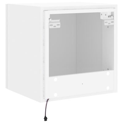 vidaXL TV-Wandschrank mit LED-Leuchten Weiß 40,5x35x40 cm