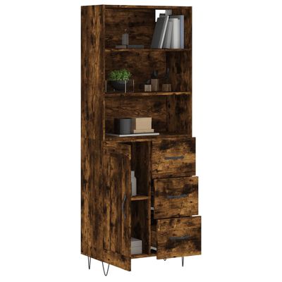 vidaXL Highboard Räuchereiche 69,5x34x180 cm Holzwerkstoff