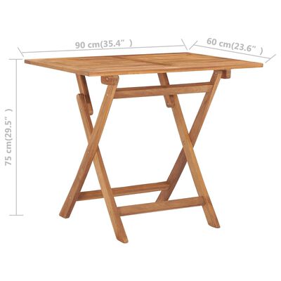 vidaXL 5-tlg. Garten-Essgruppe Klappbar Massivholz Teak