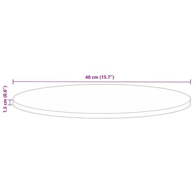 vidaXL Tischplatte Ø 40x1,5 cm Rund Altholz Massiv