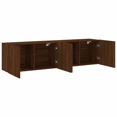 vidaXL TV-Wandschränke 2 Stk. Braun Eichen-Optik 80x30x41 cm