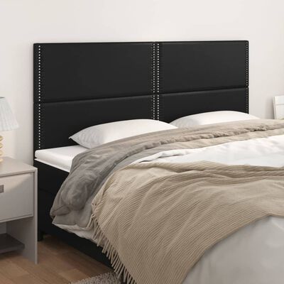 vidaXL Kopfteile 4 Stk. Schwarz 80x5x78/88 cm Kunstleder