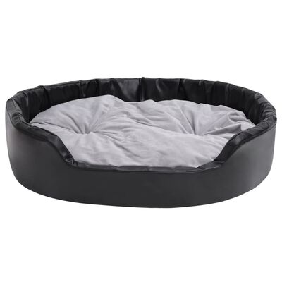 vidaXL Hundebett Schwarz-Grau 99x89x21 cm Plüsch und Kunstleder