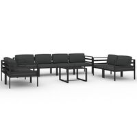 vidaXL 9-tlg. Garten-Lounge-Set mit Kissen Aluminium Anthrazit