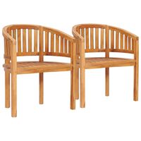 vidaXL Bananenstühle 2 Stk. Massivholz Teak