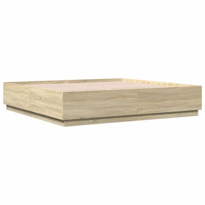 vidaXL Bettgestell Sonoma-Eiche 180x200 cm Holzwerkstoff