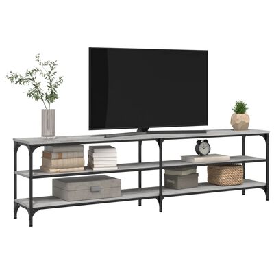 vidaXL TV-Schrank Grau Sonoma 180x30x50 cm Holzwerkstoff und Metall