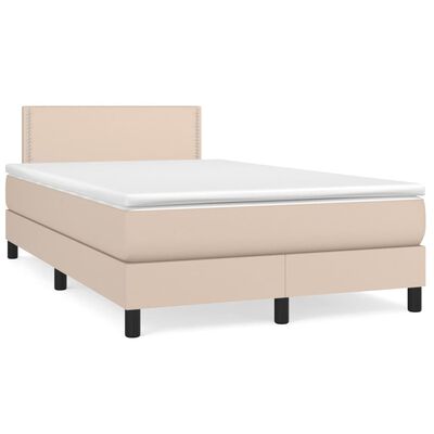 vidaXL Boxspringbett Matratze Cappuccino-Braun 120x200cm Kunstleder