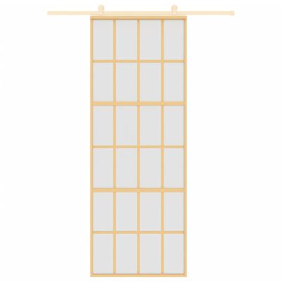 vidaXL Schiebetür Golden 76x205 cm Matt ESG-Glas und Aluminium