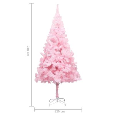 vidaXL Künstlicher Weihnachtsbaum mit Beleuchtung & Kugeln Rosa 240cm